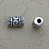 Cast Bali silver tube Cast Bali silver tube