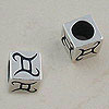 Zodiac Silver box bead