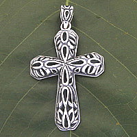 Silver cross pendant