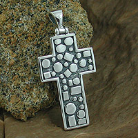 Silver cross pendant