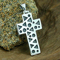 Silver cross pendant