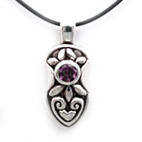 Heart motif silver with gemstone pendant Heart motif silver with gemstone pendant