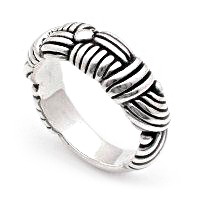 Band artistic silver ring